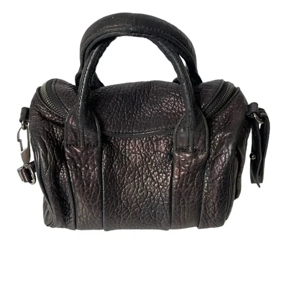 ALEXANDER WANG Pebbled Lambskin Rockie Duffel in Black  and Nickel hardware - Picture 7 of 15